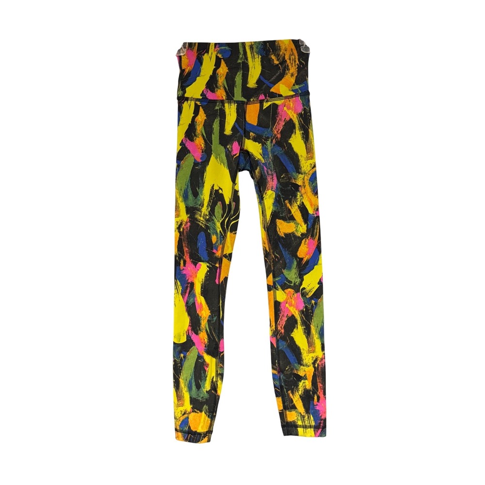 Lululemon Women's Undertone Black Multi Wunder Train High‎ Rise Leggings Size 2